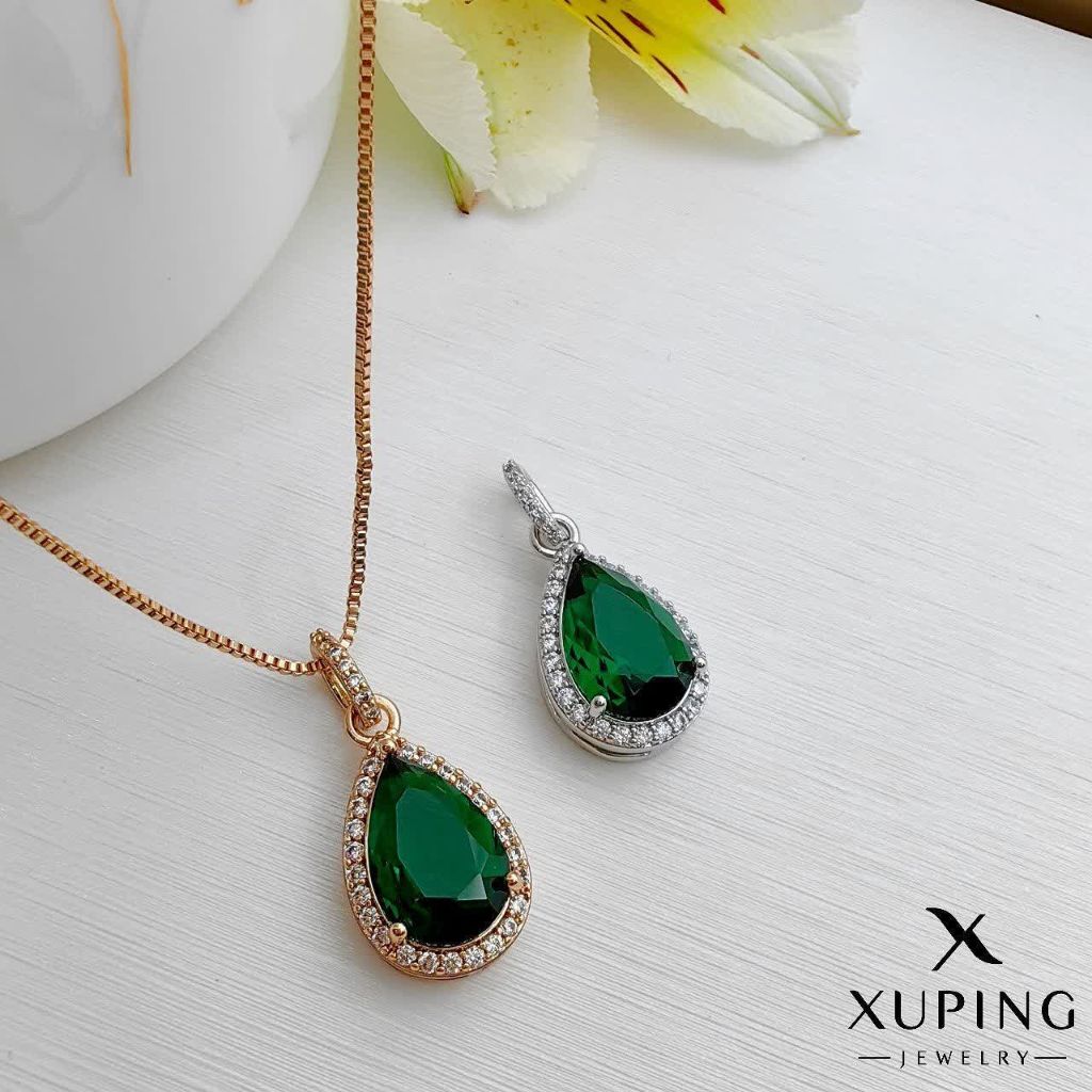 پلاک نگین سبز ژوپینگ بدون زنجیر کد 2401 - خرید آنلاین از گالری آداس